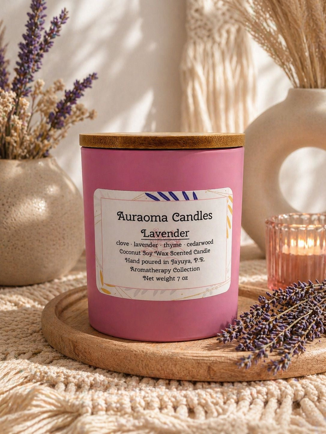 Lavender - Vela Aromática Artesanal - 7 onzas